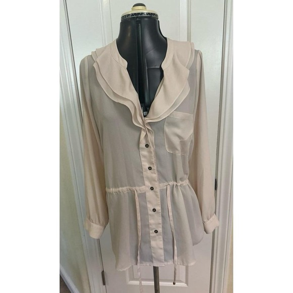 Heartloom Tops - Heartloom Blush Color Long Sleeve Blouse, Size XS